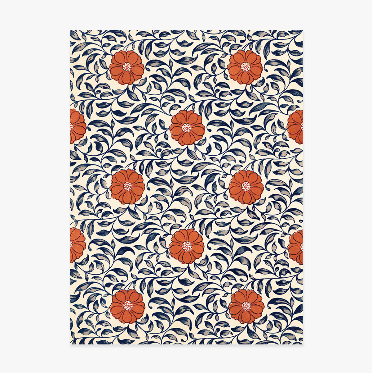 Poster con fiori cinesi rossi