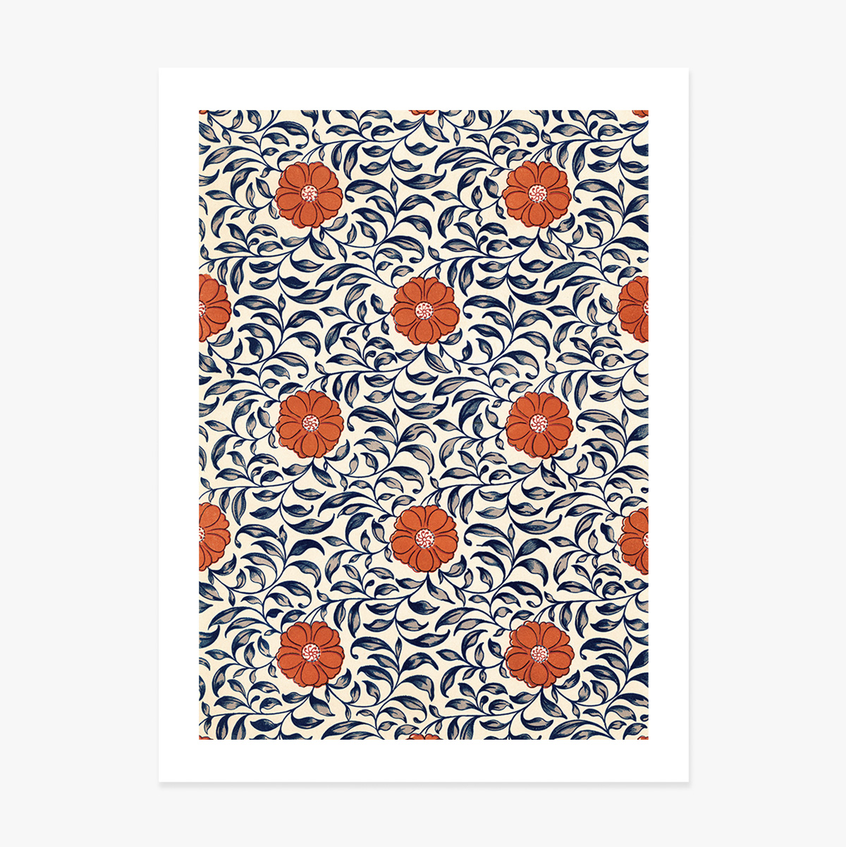 Poster con fiori cinesi rossi