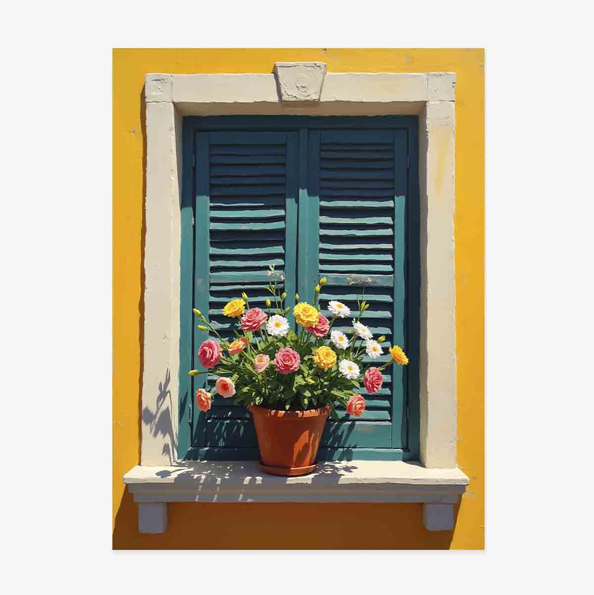 Poster Window with flower pot