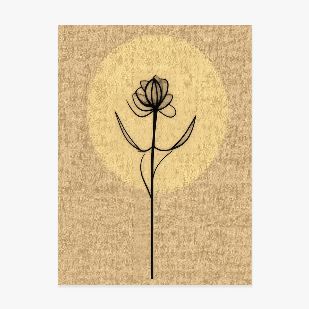 Poster con fiore minimalista in stile line art