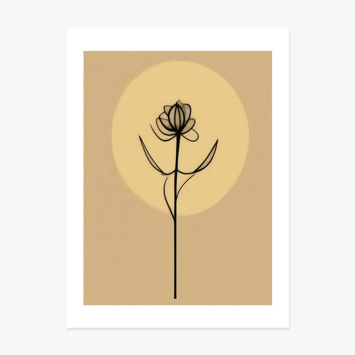 Poster con fiore minimalista in stile line art