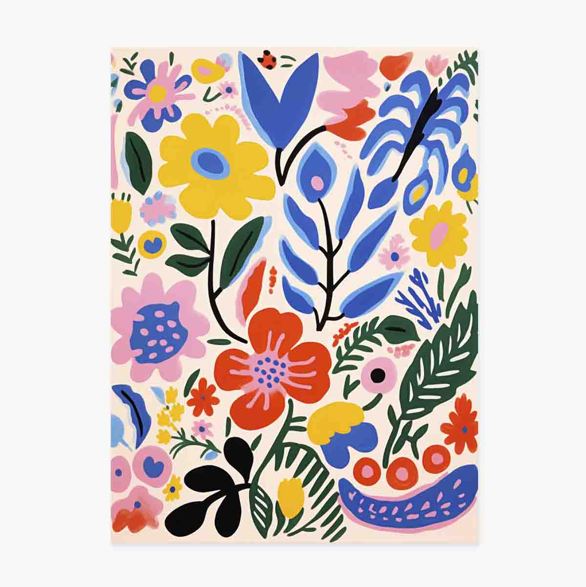 Poster con illustrazione di fiori colorati, disegno n. 3
