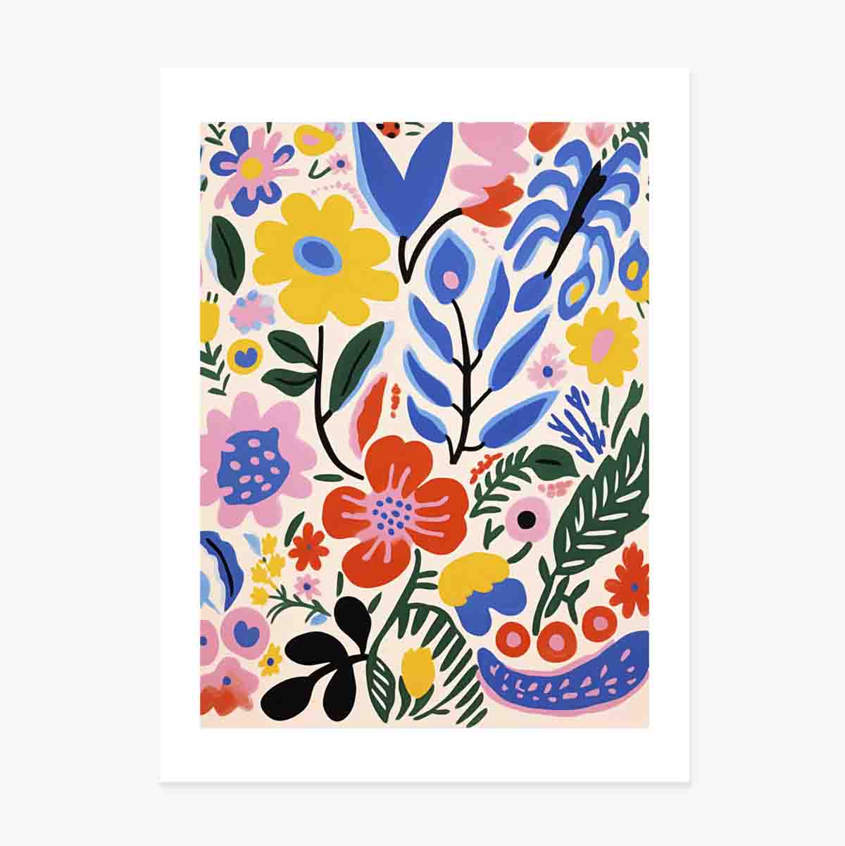 Poster con illustrazione di fiori colorati, disegno n. 3