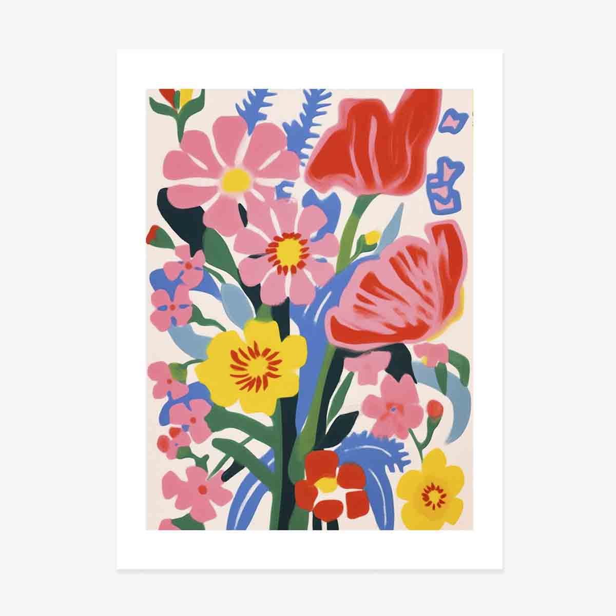 Poster con illustrazione di fiori colorati, disegno 1