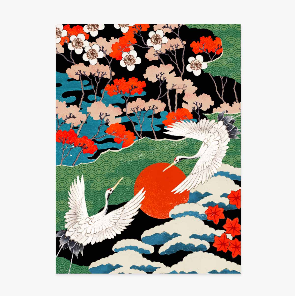 Poster con illustrazione giapponese