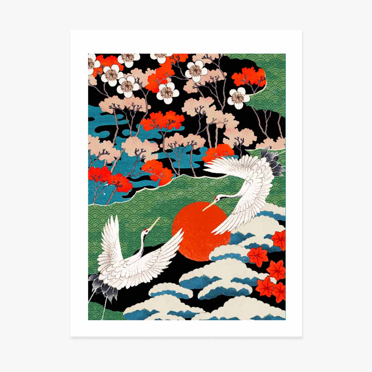 Poster con illustrazione giapponese