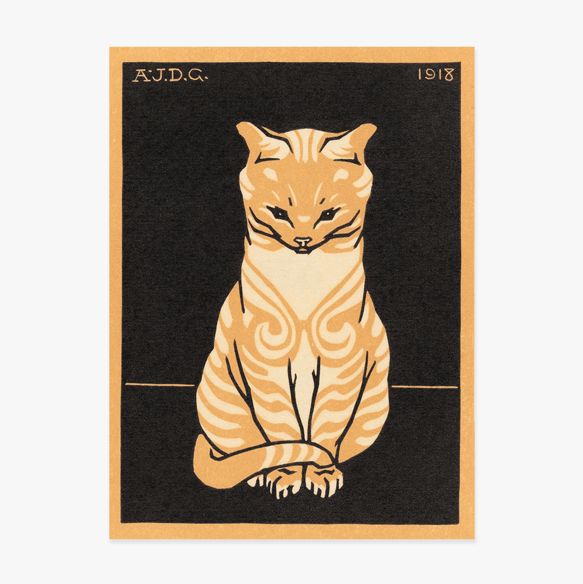 Poster di Julie de Graag, “Sitting cat”, 1918