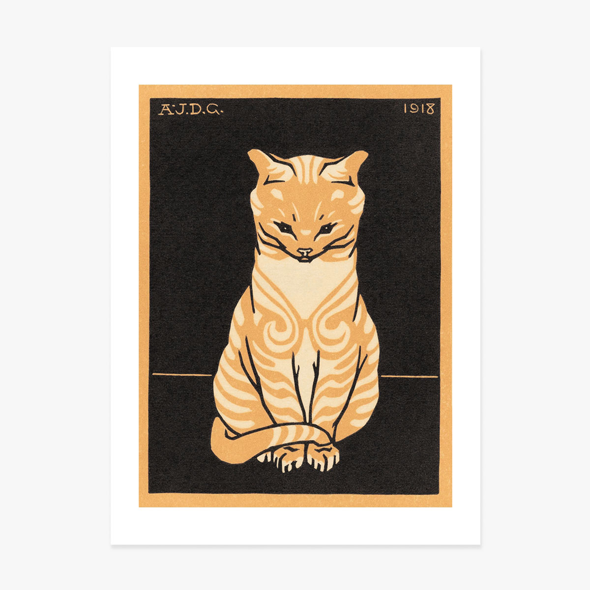 Poster di Julie de Graag, “Sitting cat”, 1918