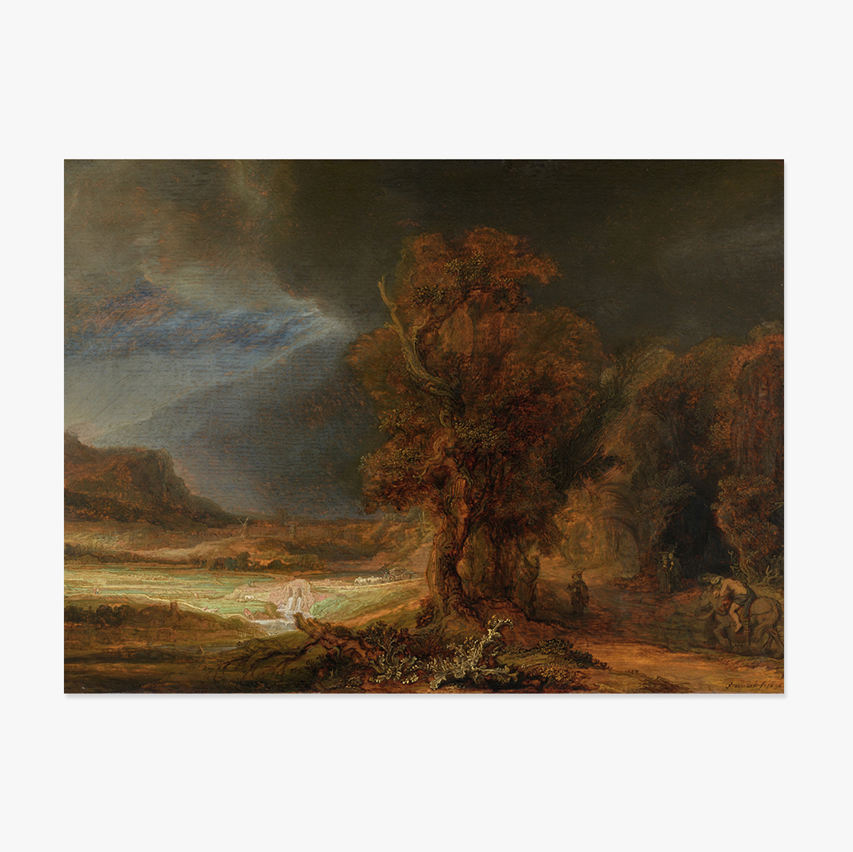 Poster in formato orizzontale - Rembrandt van Rijn - Paesaggio con il buon samaritano, 1638