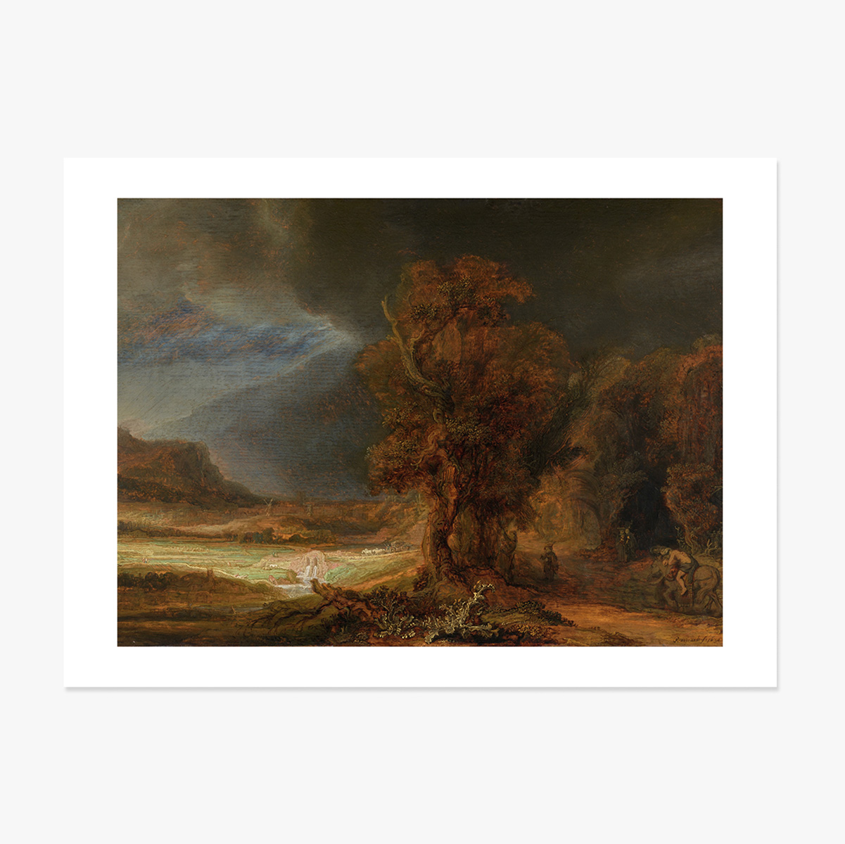 Poster in formato orizzontale - Rembrandt van Rijn - Paesaggio con il buon samaritano, 1638