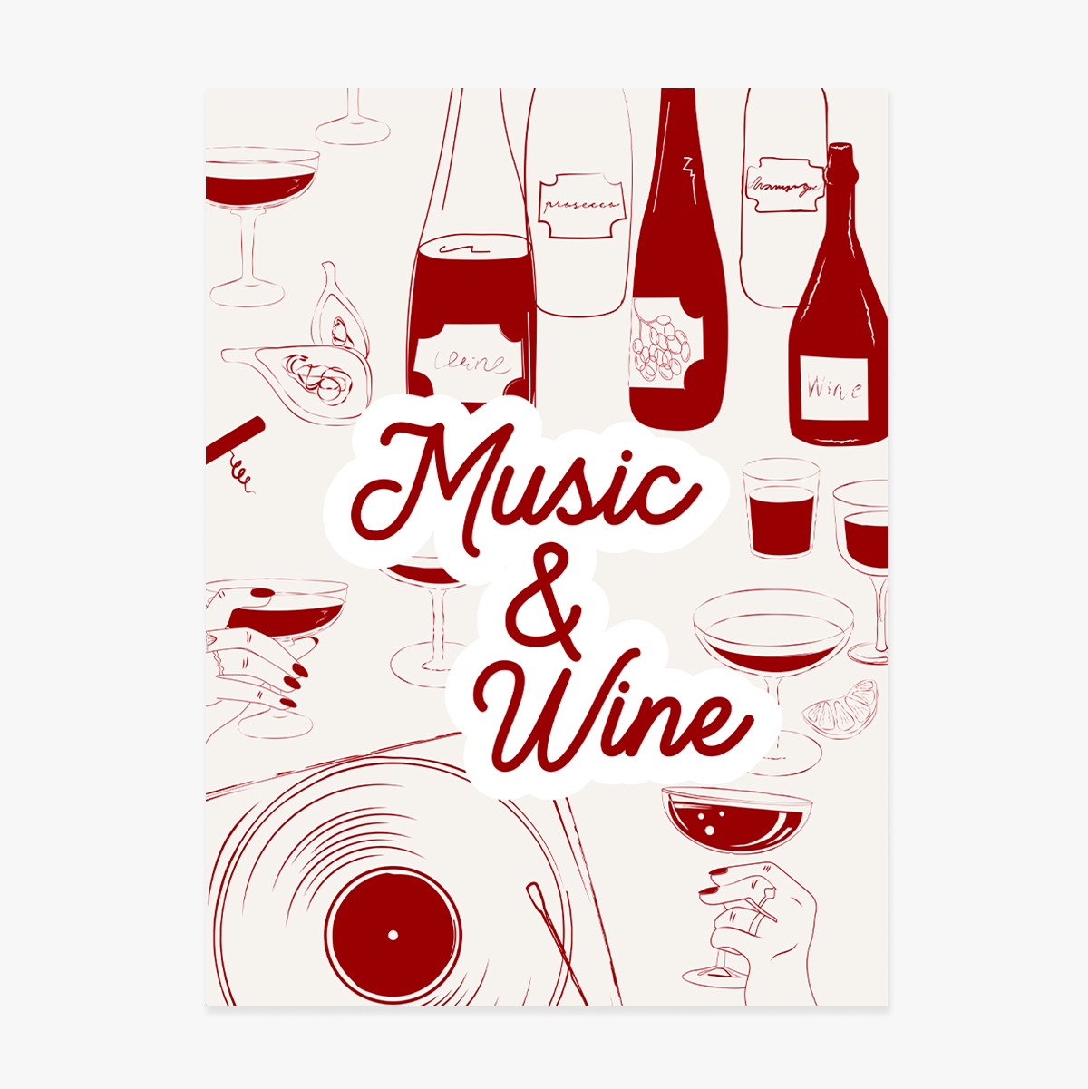 Poster Musica e Vino