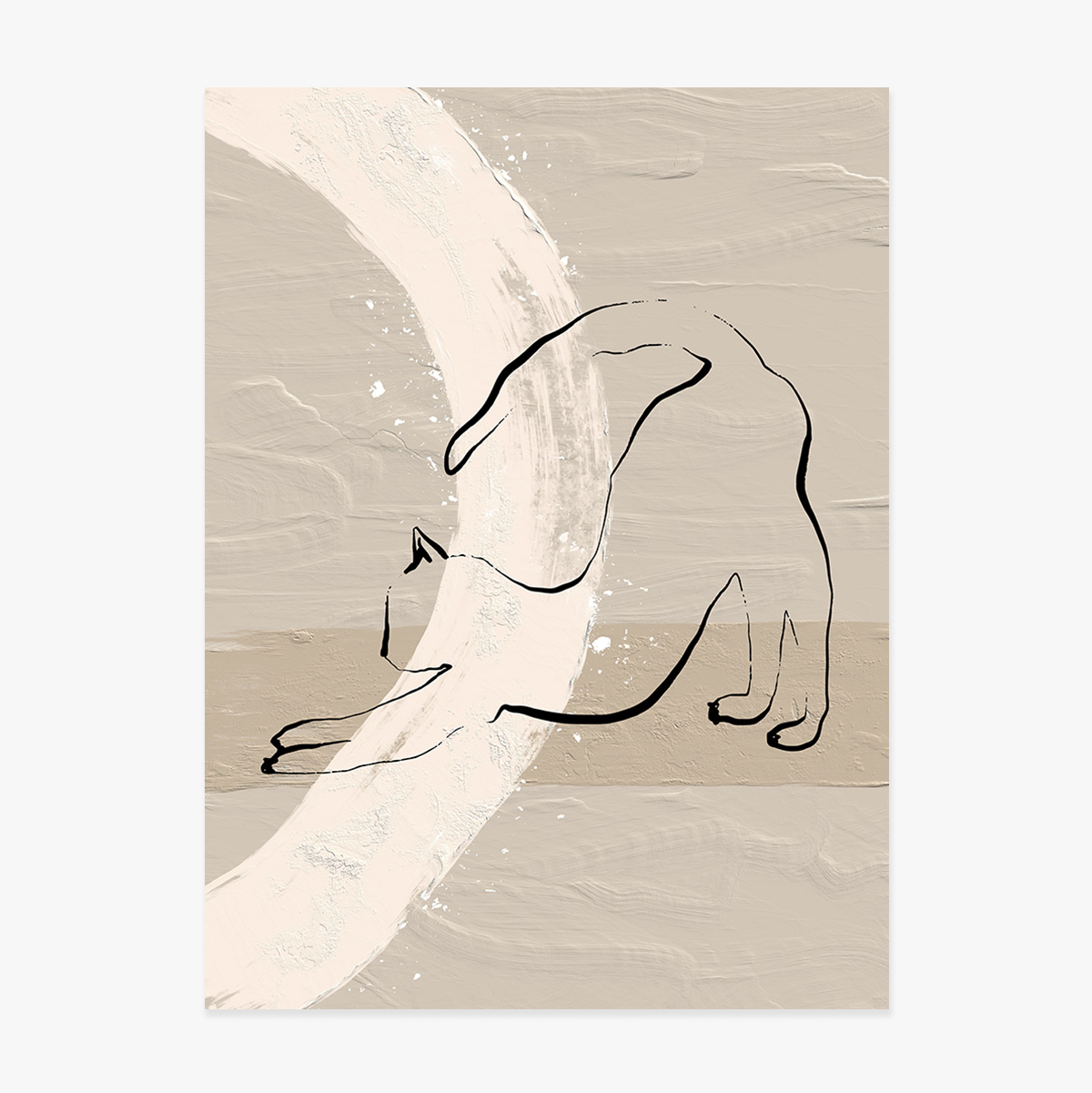 Poster con gatto in stile minimalista, disegno al tratto