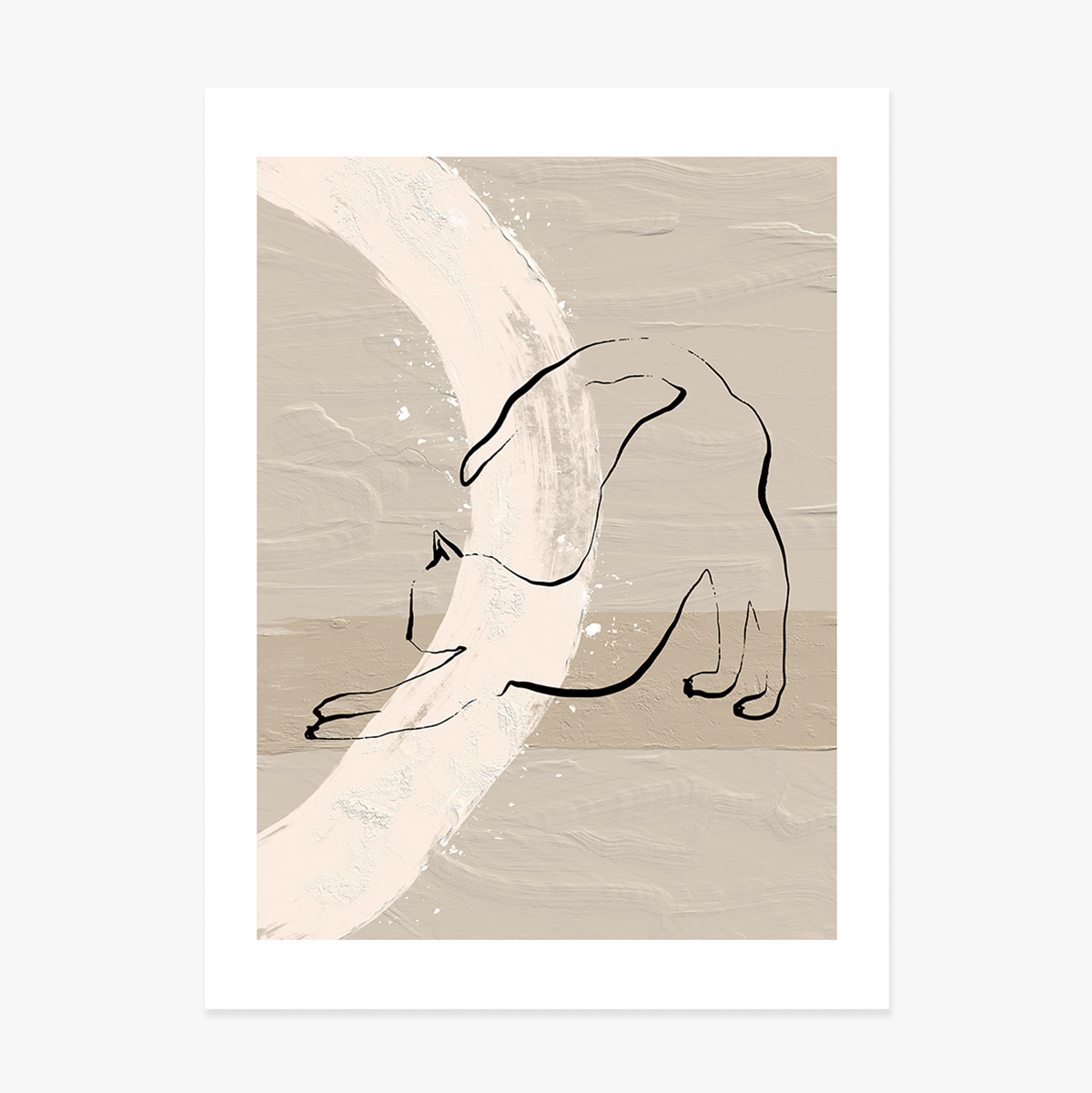 Poster con gatto in stile minimalista, disegno al tratto