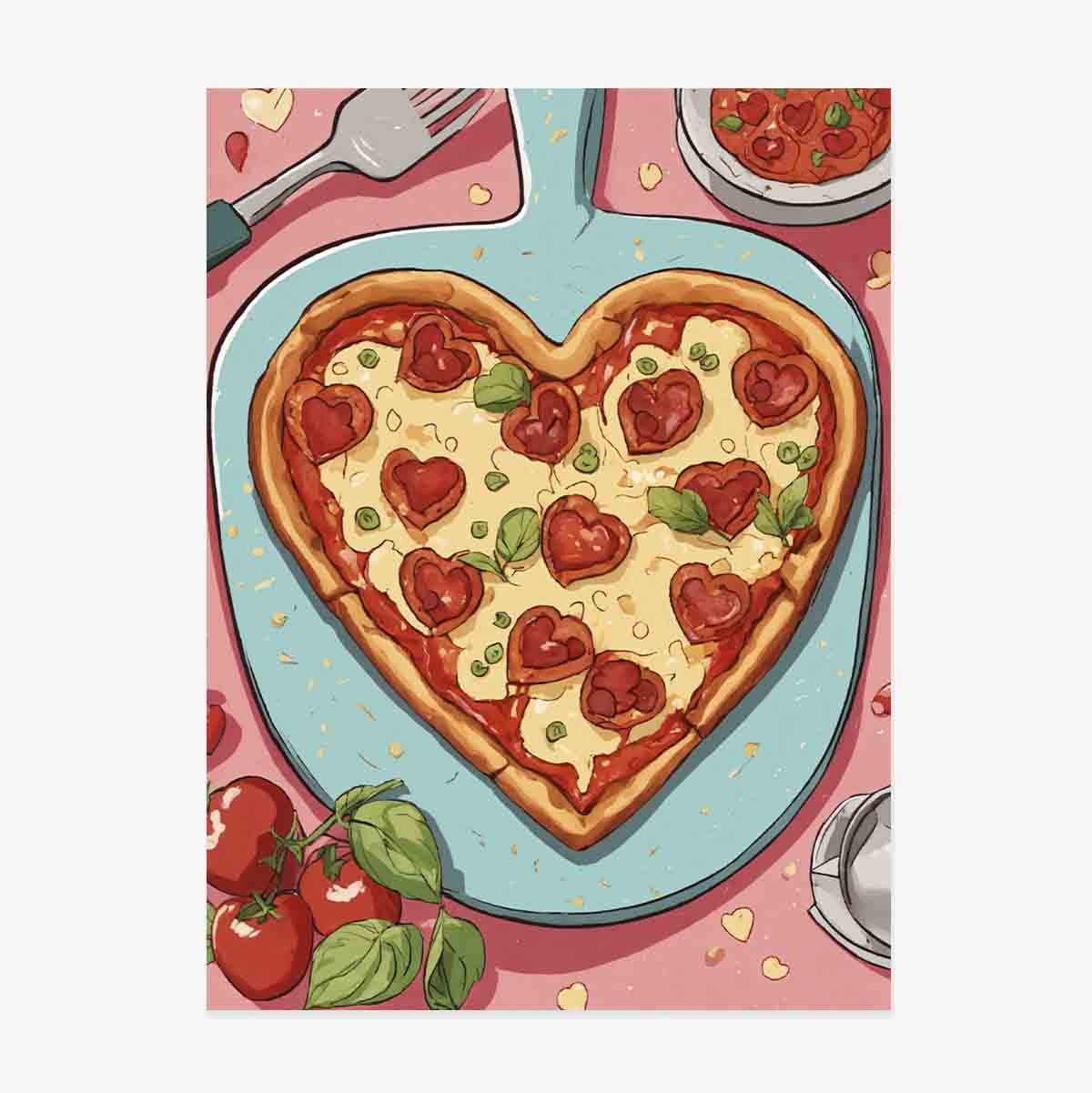 Poster "Pizza a forma di cuore"
