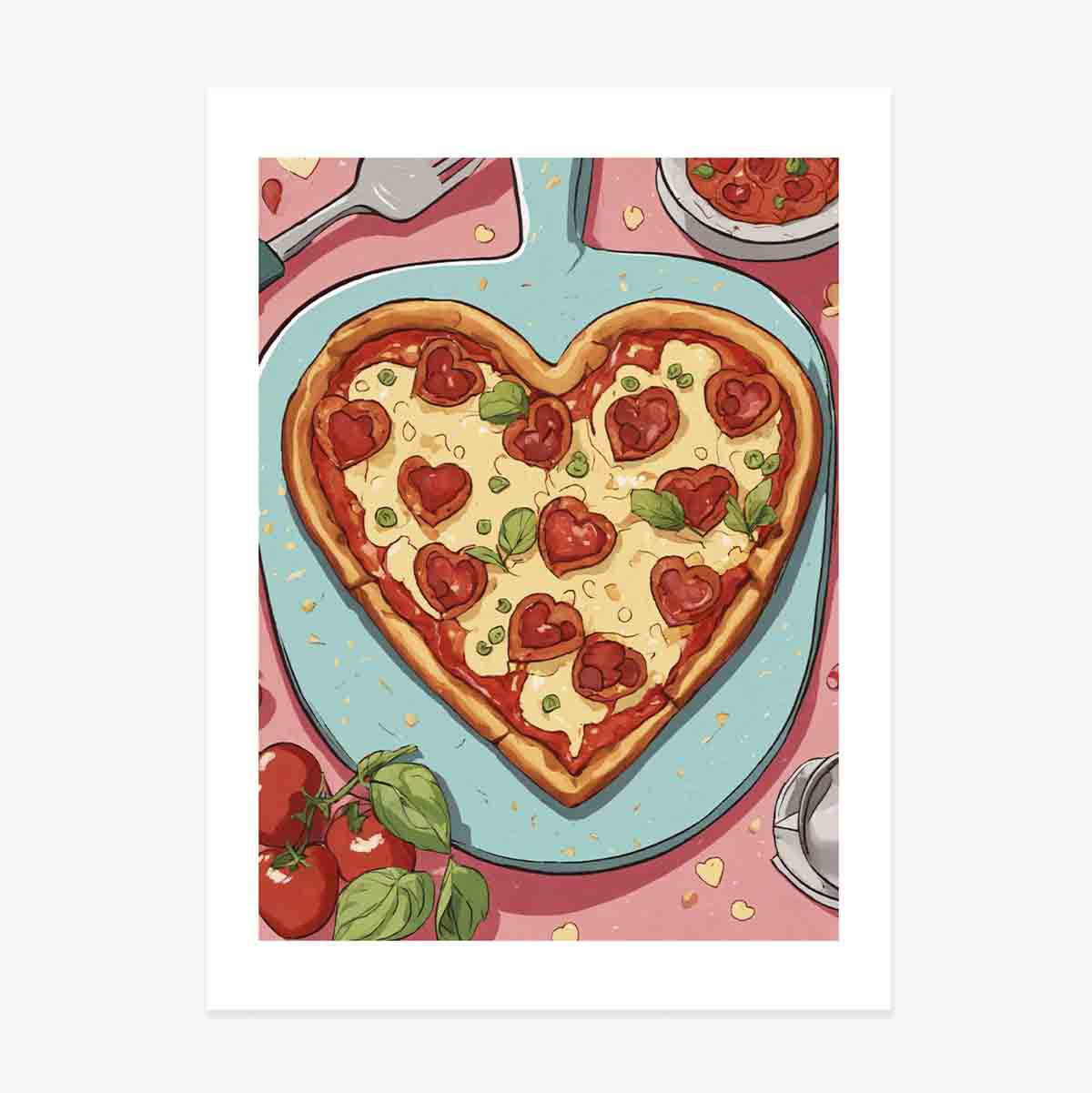 Poster "Pizza a forma di cuore"