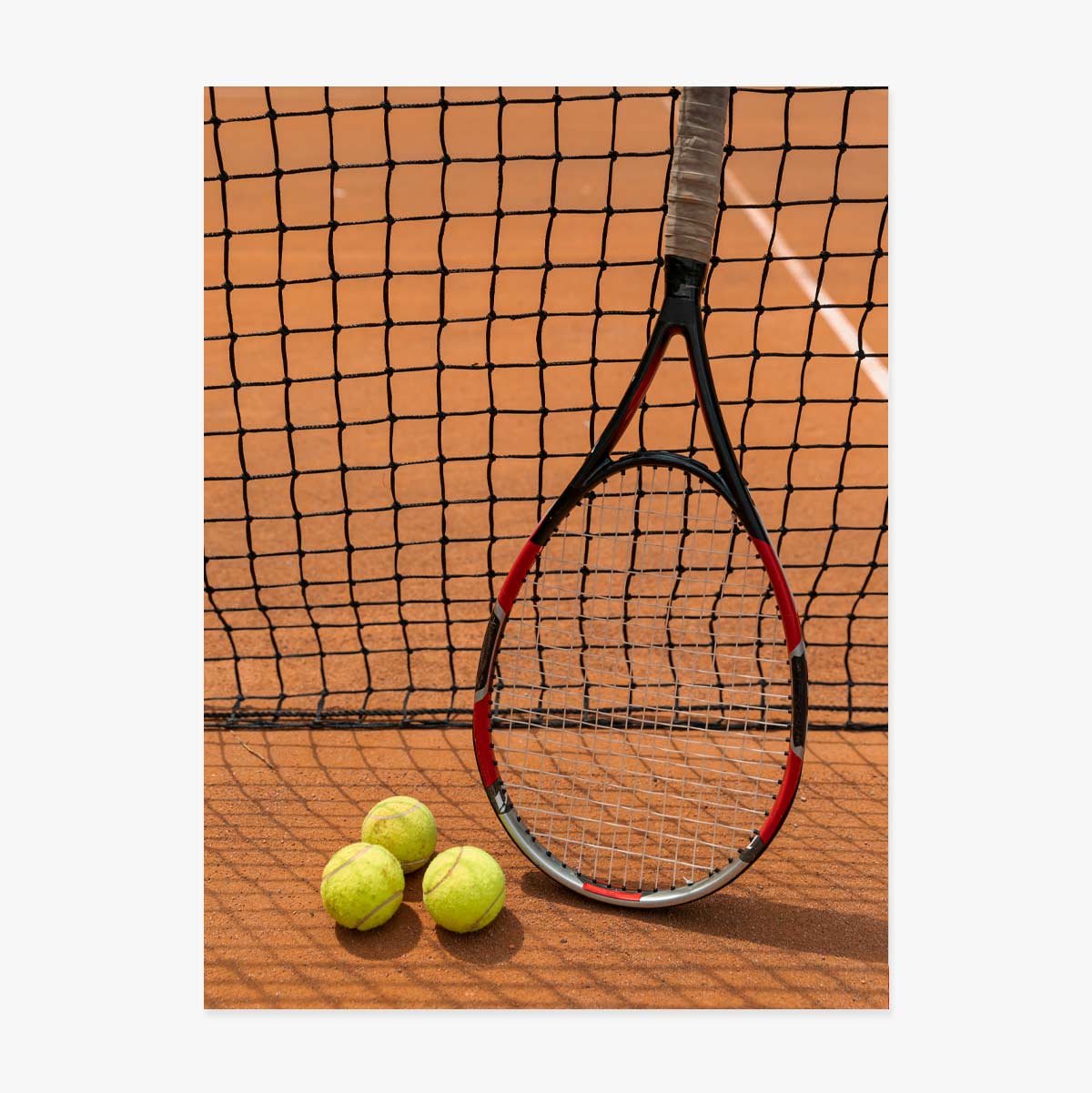 Poster con racchetta e palline da tennis