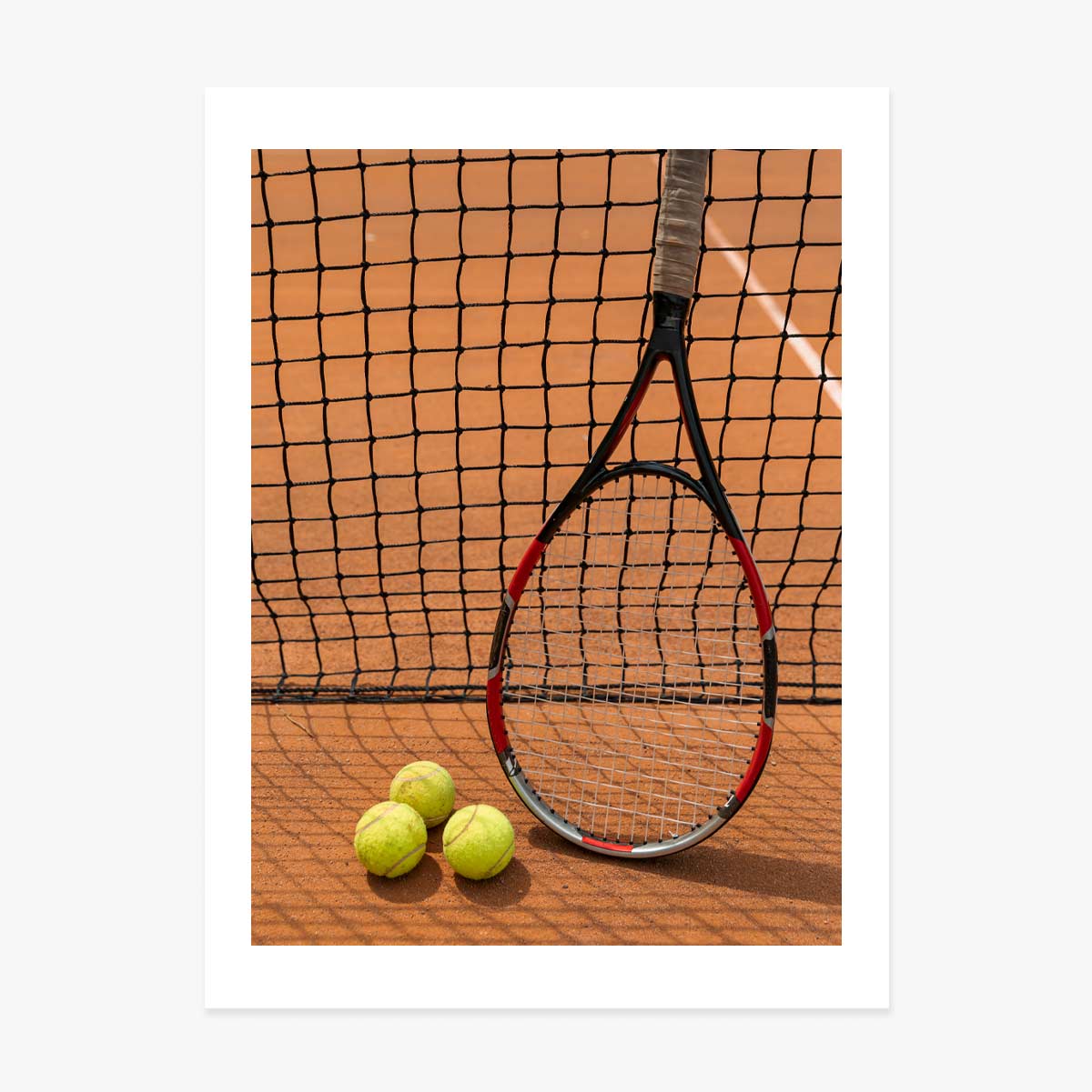 Poster con racchetta e palline da tennis