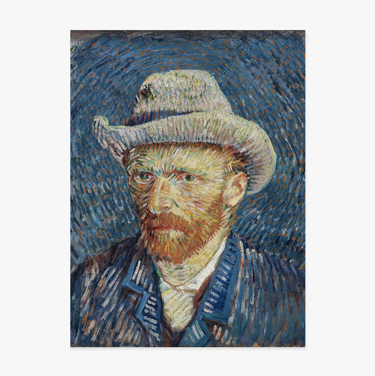 Poster di Vincent van Gogh, Autoritratto con cappello di feltro grigio, 1887