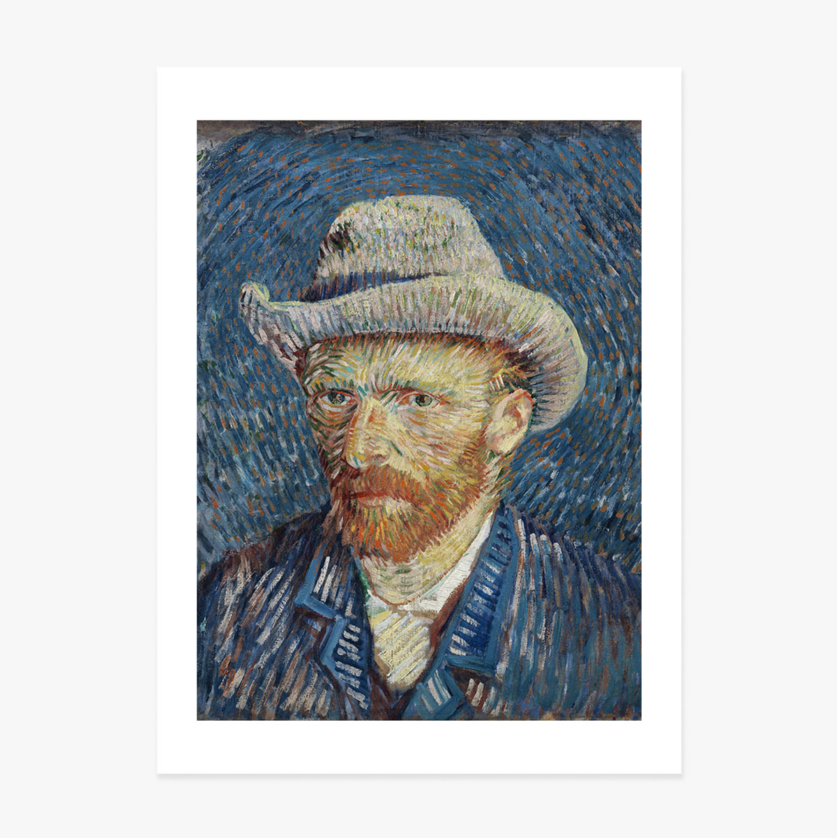 Poster di Vincent van Gogh, Autoritratto con cappello di feltro grigio, 1887
